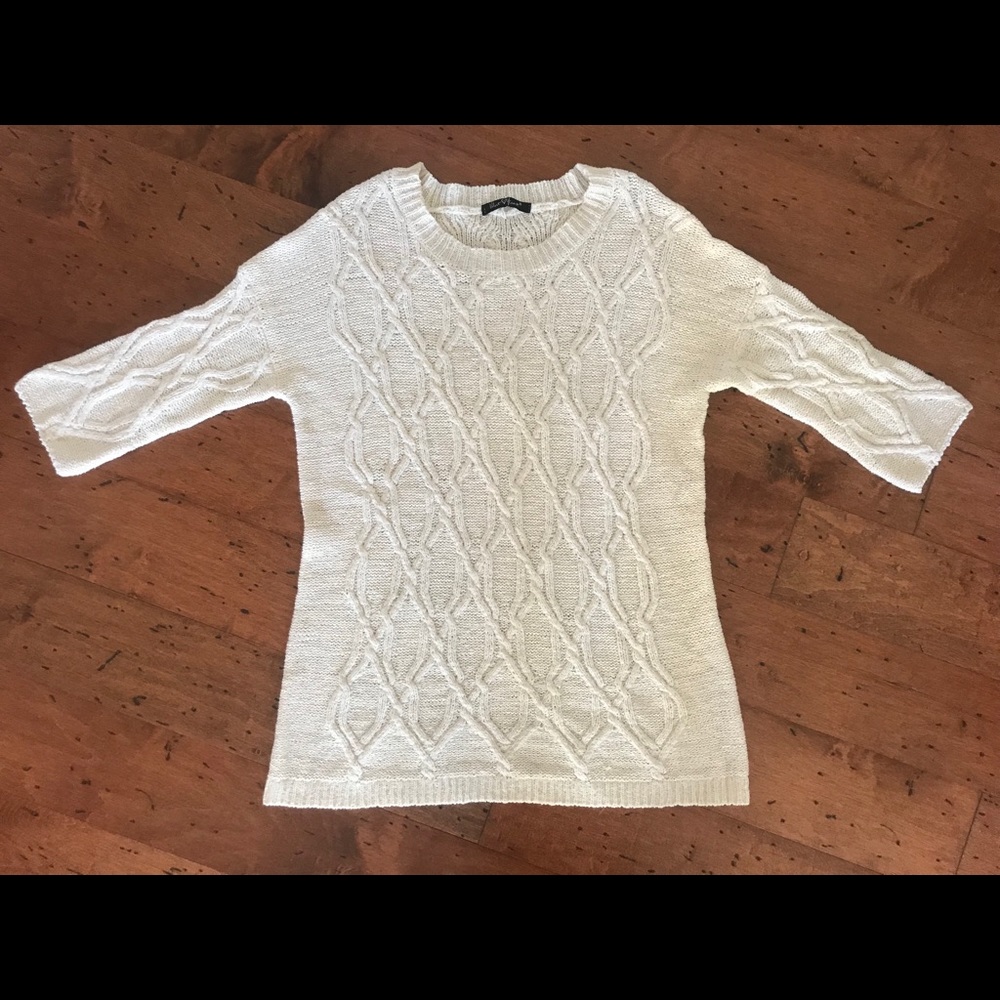 Cream lightweight classic  knit tunic sweater